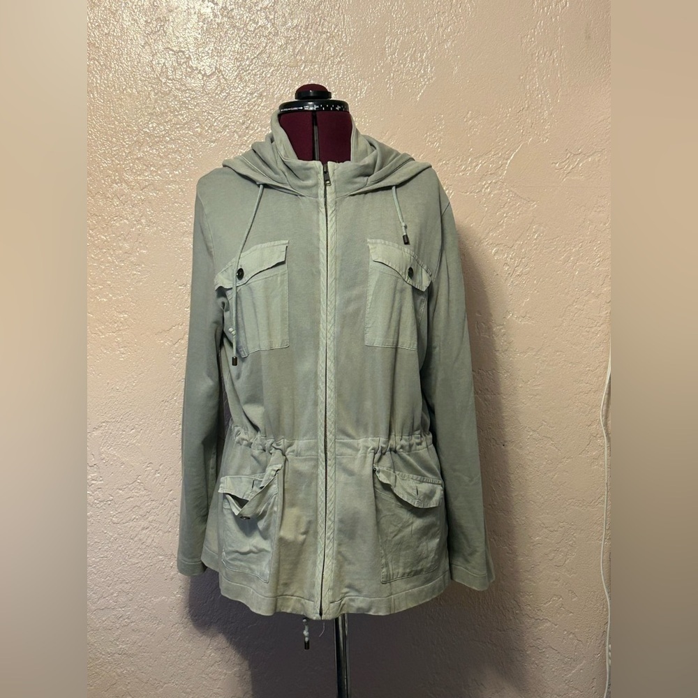 Talbots Light Green Utility Jacket with Hood